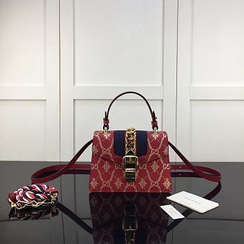 Gucci Sylvie Leather Mini Chain Bag Red 470270 Size 20 x 14 x 8 cm