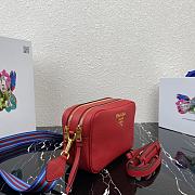 PRADA Leather Cross-Body Bag Red 1BH082 Size 22 x 15 x 9 cm - 2