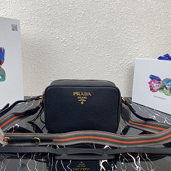 PRADA Leather Cross-Body Bag Black 1BH082 Size 22 x 15 x 9 cm