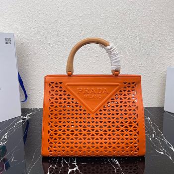 PRADA New Hollow Tote Bag Orange 1BG405 Size 30x24x16 cm