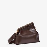 FENDI First Medium Leather Bag Dark Brown Size 32 × 23 × 15 cm - 1