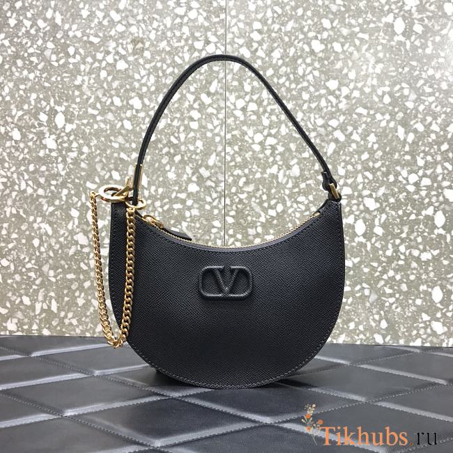 VALENTINO VLogo Hobo Bag Black 0707 Size 20 x 5 x 12 cm - 1