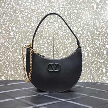 VALENTINO VLogo Hobo Bag Black 0707 Size 20 x 5 x 12 cm