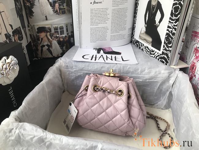 CHANEL Pull Rope Bag Pink AS1802 Size 20 x 17 x 10 cm - 1