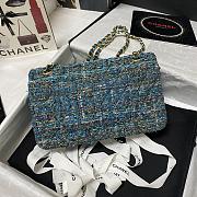 Chanel Sequin Bag Wear Beaded Beads Woolen Cloth Blue 1112 Size 25.5 cm - 3