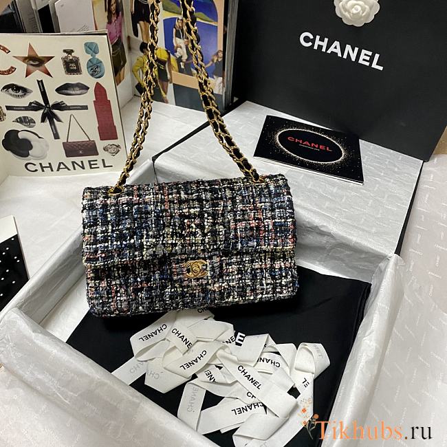 Chanel Sequin Bag Wear Beaded Beads Woolen Cloth 1112 Size 25.5 cm - 1