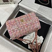 Chanel Sequin Bag Wear Beaded Beads Woolen Cloth Pink 1112 Size 25.5 cm - 2