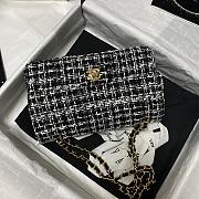 Chanel Sequin Bag Wear Beaded Beads Woolen Cloth Black/White 1112 Size 25.5 cm - 5