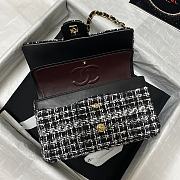 Chanel Sequin Bag Wear Beaded Beads Woolen Cloth Black/White 1112 Size 25.5 cm - 4