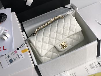 Chanel CF Big Mini Patent Leather Small Bag White (Gold lock) 1116 Size 20 cm