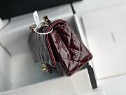 Chanel CF Big Mini Patent Leather Small Bag Red Wine (Gold lock) 1116 Size 20 cm - 6