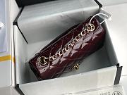 Chanel CF Big Mini Patent Leather Small Bag Red Wine (Gold lock) 1116 Size 20 cm - 5