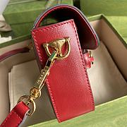 Gucci Horsebit 1955 Denim Mini Bag Brown Pvc/Red Leather 658574 Size 20.5 x 14 x 5 cm - 2