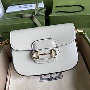 Gucci Horsebit 1955 Denim Mini Bag Full White Leather 658574 Size 20.5 x 14 x 5 cm - 1