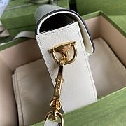 Gucci Horsebit 1955 Denim Mini Bag Full White Leather 658574 Size 20.5 x 14 x 5 cm - 6