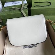 Gucci Horsebit 1955 Denim Mini Bag Full White Leather 658574 Size 20.5 x 14 x 5 cm - 5