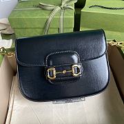 Gucci Horsebit 1955 Denim Mini Bag Full Black Leather 658574 Size 20.5 x 14 x 5 cm - 1