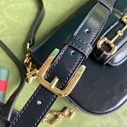 Gucci Horsebit 1955 Denim Mini Bag Full Black Leather 658574 Size 20.5 x 14 x 5 cm - 4