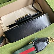 Gucci Horsebit 1955 Denim Mini Bag Full Black Leather 658574 Size 20.5 x 14 x 5 cm - 3
