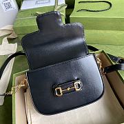 Gucci Horsebit 1955 Denim Mini Bag Full Black Leather 658574 Size 20.5 x 14 x 5 cm - 2