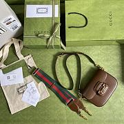 Gucci Horsebit 1955 Denim Mini Bag Full Brown Leather 658574 Size 20.5 x 14 x 5 cm - 5