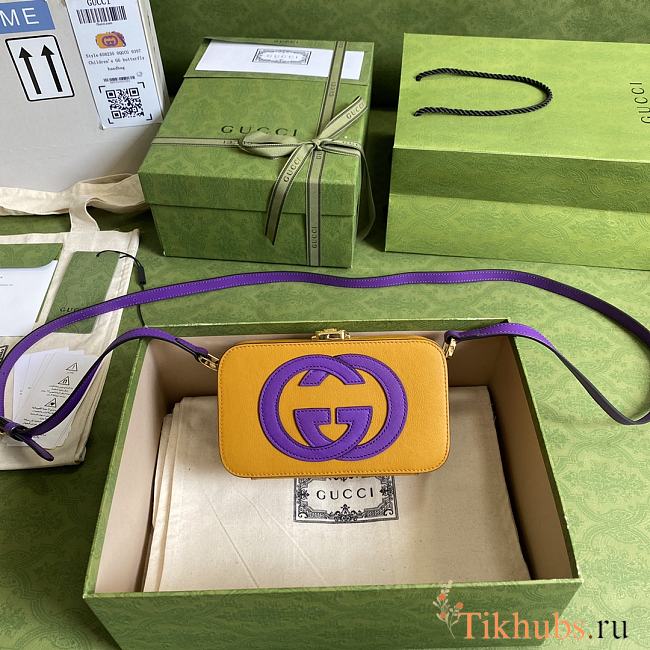 Gucci Interlocking G Mini Bag Yellow/Purple Leather 658230 Size 17 x 10 x 5.5 cm - 1