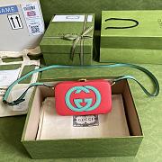 Gucci Interlocking G Mini Bag Watermelon Red/Green Skinr 658230 Size 17 x 10 x 5.5 cm - 1