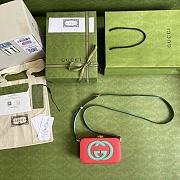 Gucci Interlocking G Mini Bag Watermelon Red/Green Skinr 658230 Size 17 x 10 x 5.5 cm - 6