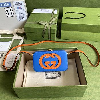 Gucci Interlocking G Mini Bag Blue/Orange Peel 658230 Size 17 x 10 x 5.5 cm