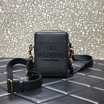 VALENTINO Garavani Identity Small Print Satchel Black 0954 Size 12 x 4.5 x 16 cm