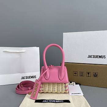 Jacquemus Bamboo Weaving Pink 2102 Size 12 x 8 x 5 cm