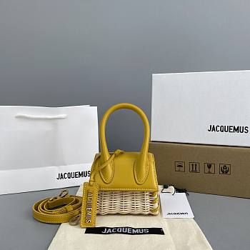 Jacquemus Bamboo Weaving Yellow 2102 Size 12 x 8 x 5 cm