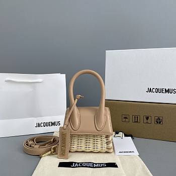 Jacquemus Bamboo Weaving Nude Pink 2102 Size 12 x 8 x 5 cm