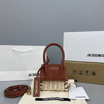 Jacquemus Bamboo Weaving Brown 2102 Size 12 x 8 x 5 cm