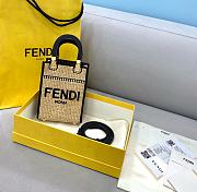 Fendi New Look Mini Square Bag Straw Apricot/G 8376B Size 13 x 6 x 18 cm - 1