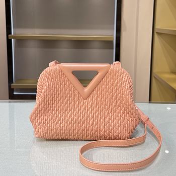 BV Triangle Bubble Bag Peach Powder 44054 Size 24 × 16 × 8 cm