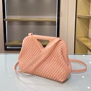 BV Triangle Bubble Bag Peach Powder 44054 Size 24 × 16 × 8 cm - 3
