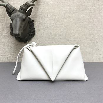 Bottega Veneta Sheepskin Triangle Handbag White 44050 Size 32 x 18 cm