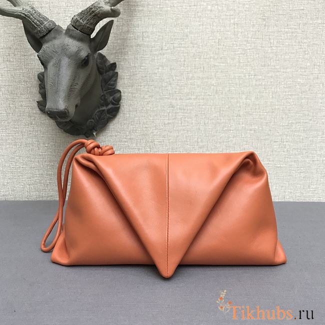 Bottega Veneta Sheepskin Triangle Handbag Orange 44050 Size 32 x 18 cm - 1