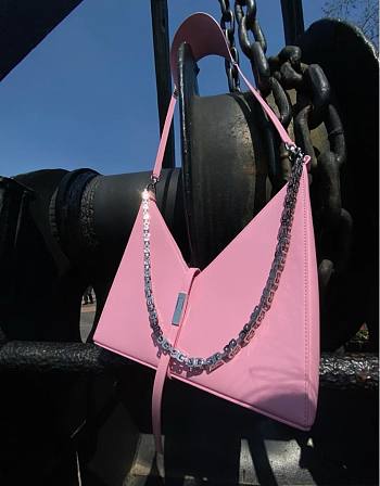 Givenchy V-Shaped Cut Out Handbag Pink 23817 Size 27 x 27 x 6 cm