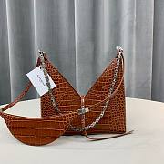 Givenchy V-Shaped Cut Out Handbag Crocodile Brown 23817 Size 27 x 27 x 6 cm - 1