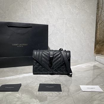YSL Small Envelope Bag Black 528286 Size 21 × 13 × 6 cm