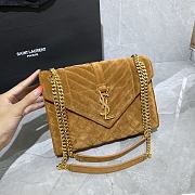 YSL Medium Envelope Bag Frosted Brown 487206 Size 24 × 17.5 × 6 cm - 3