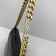 YSL Crocodile Pattern Chain Flap Bag Black 1355 Size 23.5 x 14 x 9 cm - 6