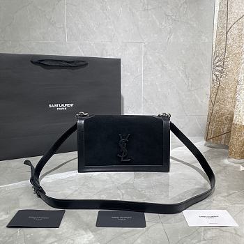 YSL Cowhide Chain Bag Black 532756 Size 24 × 14 × 8 cm