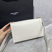 YSL Chain Bag Smooth Leather White 532756 Size 24 × 14 × 8 cm - 6