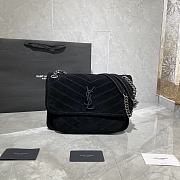 YSL Niki Frosted Leather Black 498894 Size 28 × 20 × 8 cm - 5