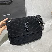 YSL Niki Frosted Leather Black 498894 Size 28 × 20 × 8 cm - 2