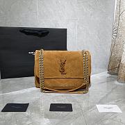 YSL Niki Frosted Leather Brown 498894 Size 28 × 20 × 8 cm - 1
