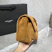 YSL Niki Frosted Leather Brown 498894 Size 28 × 20 × 8 cm - 6